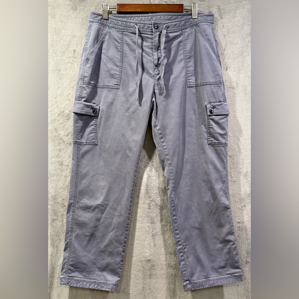 LL Bean Gray Pants Women’s Size 14P Cargo Favorite Fit Flannel Lined Utility